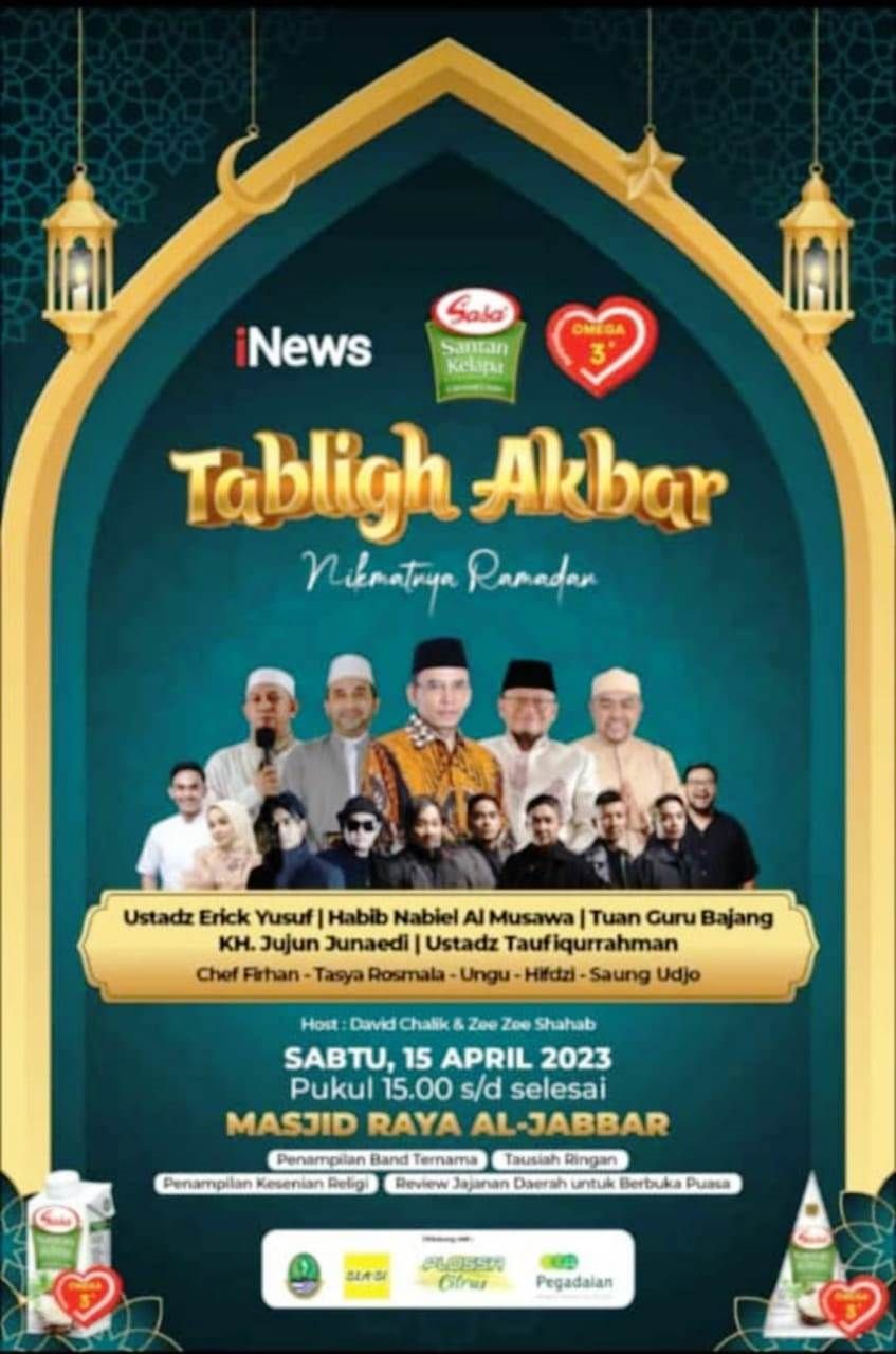 Tabligh Akbar dan Konser Religi di Masjid Raya Al Jabbar Sabtu
