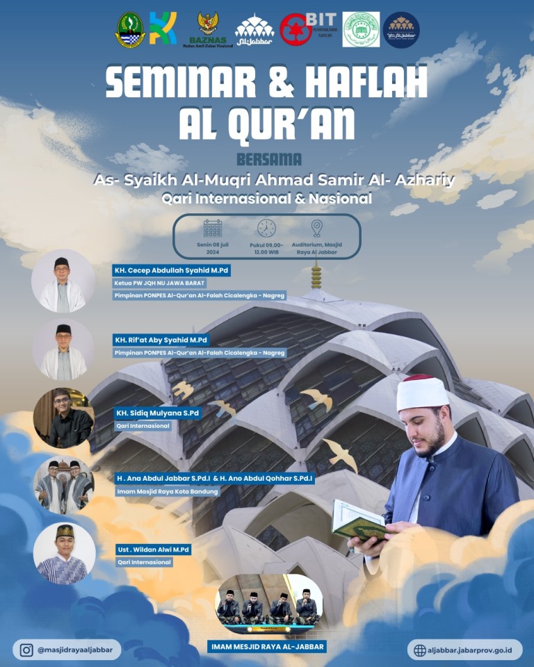 Masjid Raya Al Jabbar Gelar Seminar dan Haflah Al-Qur'an Bersama Syaikh Al-Muqri Ahmad Samir